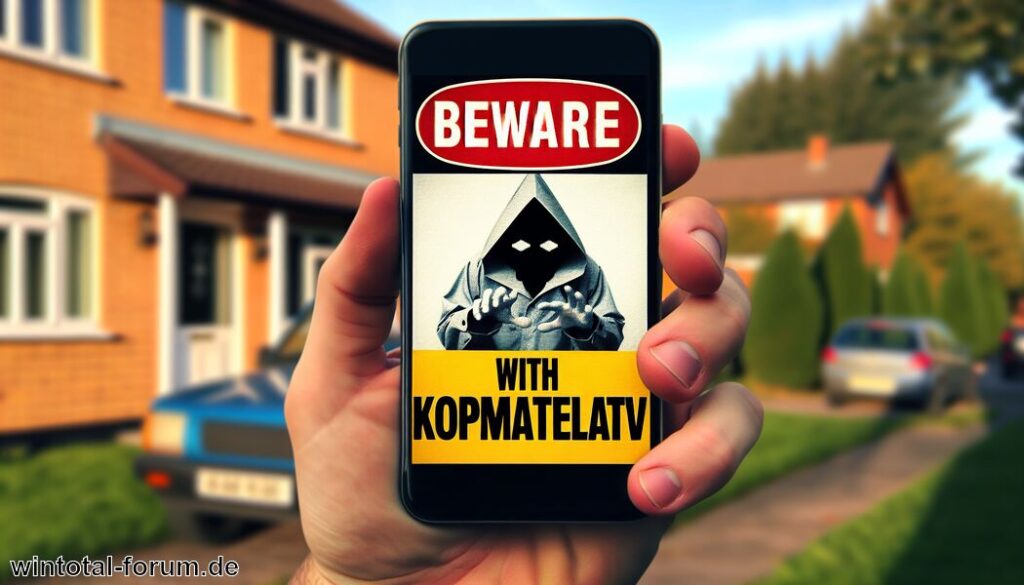 Warnung vor Kopmatelatv Umformulierung mit gleicher Bedeutung: Achtung vor Kopmatelatv oder Vorsicht bei Kopmatelatv