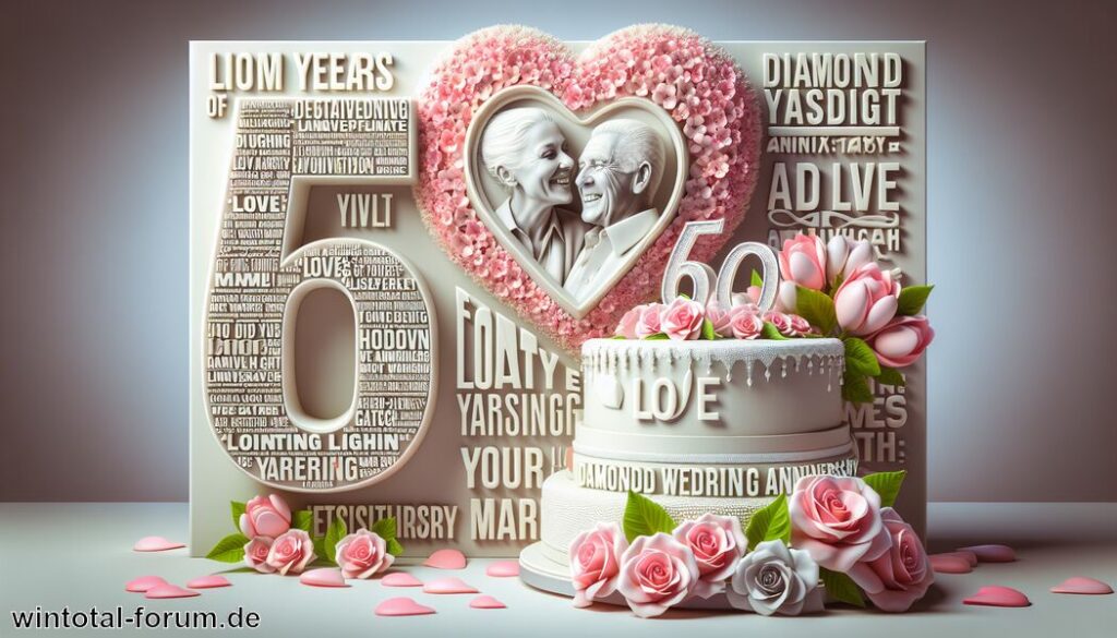 50 Sprüche zur Diamantenen Hochzeit: 60 Jahre Liebe feiern