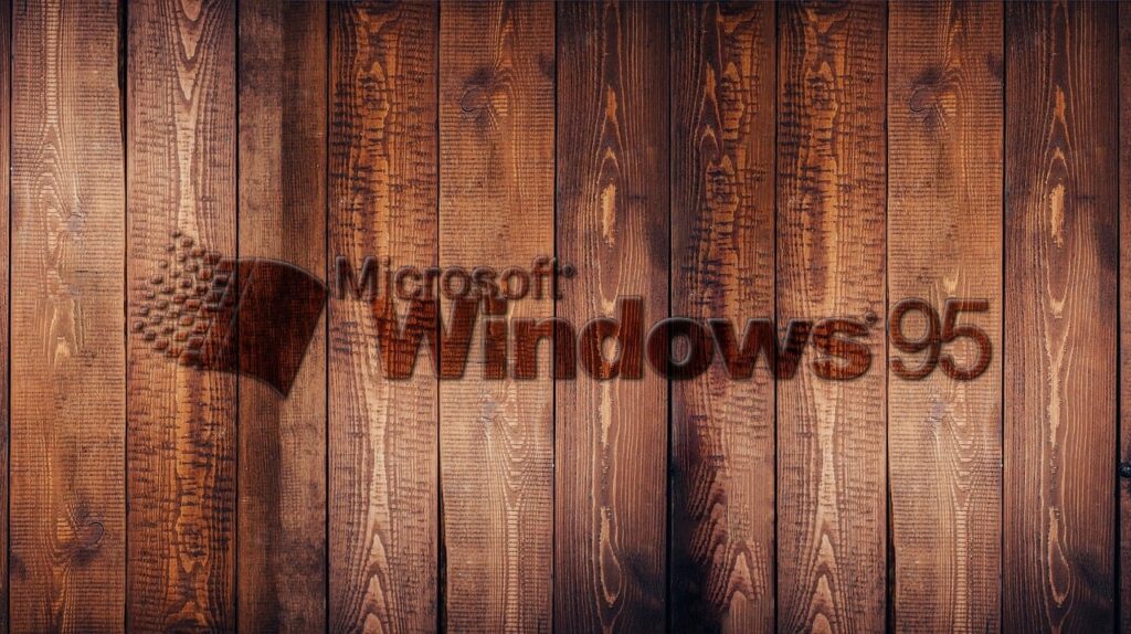 windows 95, screen, wallpaper, laptop, wooden, the background, logo, old, microsoft, windows 95, windows 95, windows 95, microsoft, microsoft, microsoft, microsoft, microsoft