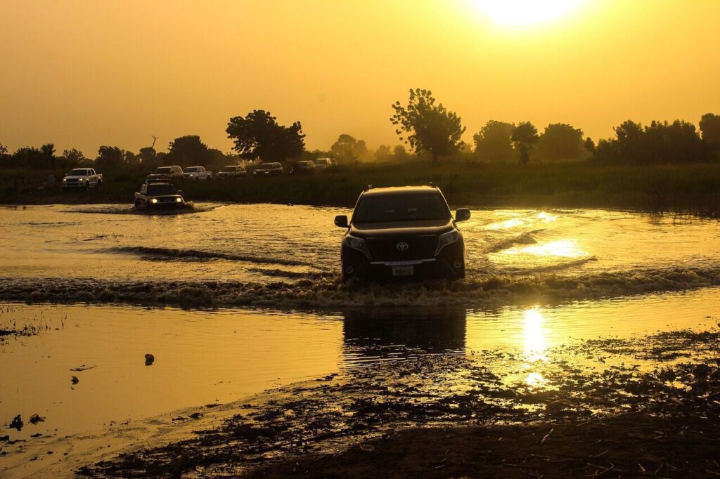 jeep, nature, car, sunrise, car wallpapers, water