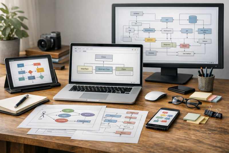 Die besten Tools für Softwarearchitektur: UML Diagramm Software im Vergleich