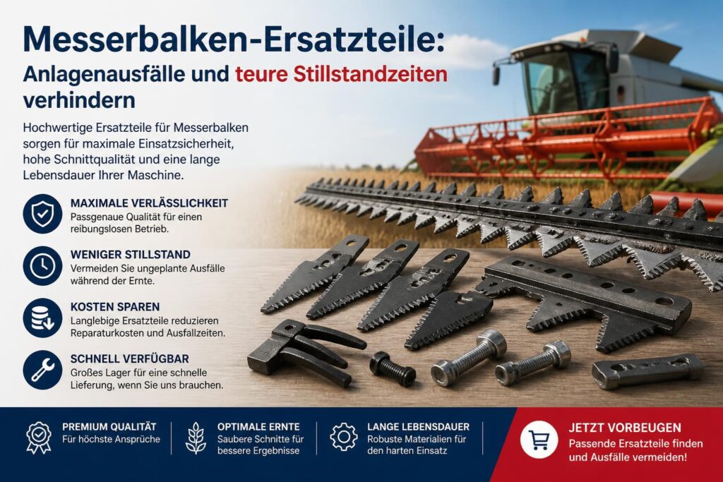 Messerbalken-Ersatzteile: Anlagenausfälle und teure Stillstandzeiten verhindern